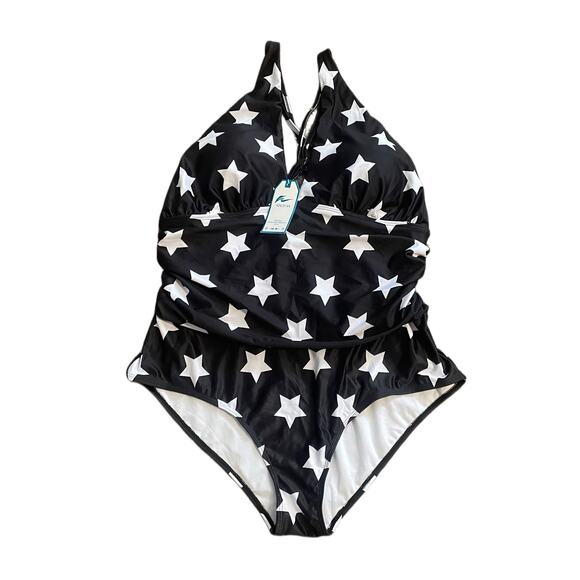 You Di An Women's One Piece Front Cross Backless Bathing Suit Size 2XL NWT - Picture 2 of 5